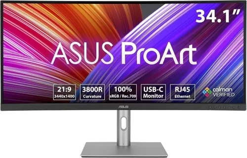 ASUS PROART PA34VCNV Moniteur professionnel incurvé - 34 pouces, IPS, 21:9 3440 x 1440, USB-C , RJ45