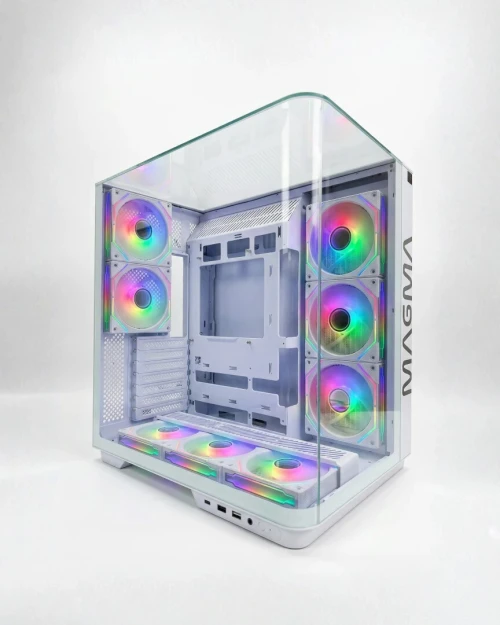 BOITIER PC GAMING MAGMA V333R, Curved Glass, 8 Fans, ARGB