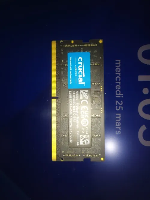 Ram Crucial SODIMM 32gb 4800Mhz Haute Performance R2x8 Vente en magasin