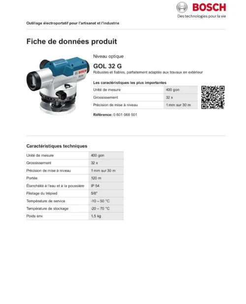 Niveau optique Bosch pro GOL 32 G |