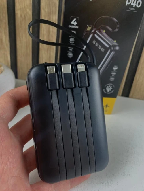 Power Bank Fast Charge Gevo 10000mAh avec Cable intégré LCD Screen / باور بانك