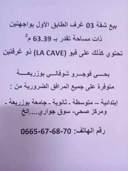 Vente Appartement F3 Alger Chevalley