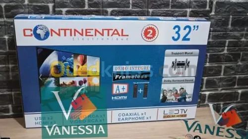 TV 32p simple marque continental+démo intégrer+support   