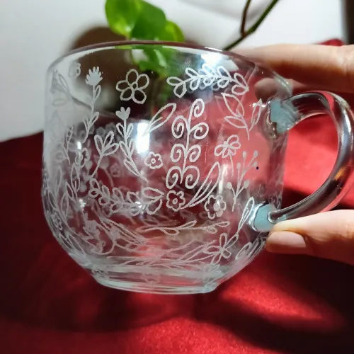 bol en fleurs gravé 