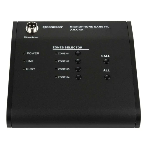 Pupitre microphone d'appel 4 Zones pour série d'amplificateurs AMX-4