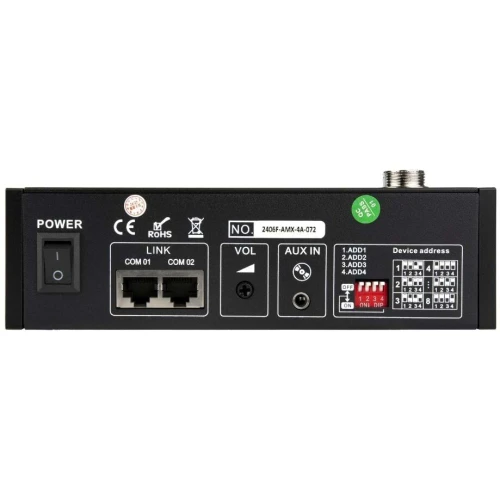 Pupitre microphone d'appel 4 Zones pour série d'amplificateurs AMX-4