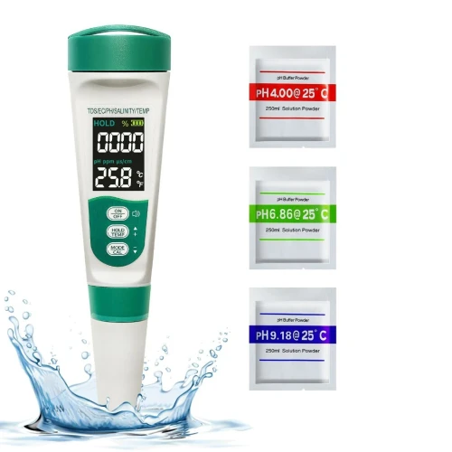 PH-Mètre de précision TDS/TEMP/Ph/EC/SALT 0.0 à 14.0pH