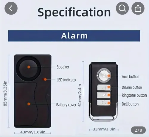 Alarme sans fil pour moto vélo scooter à vibration