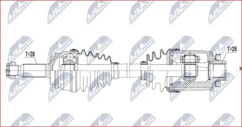 CARDAN TRANSMISION JEEP COMPASS PATRIOT DODGE CALIBER  AV DROITE