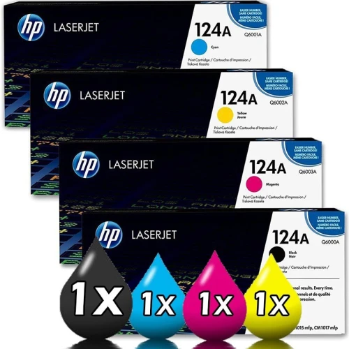 10 HP 124A orig + 1 128A orig + 2 canon NPG59 COMP + 3 CANON LH505X COMP