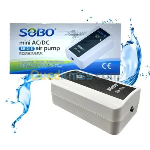 Oxygénateur / Pompe à air sans fil pour aquarium  SOBO SB 318