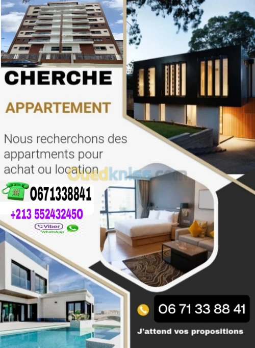 Cherche location Appartement Alger Baraki