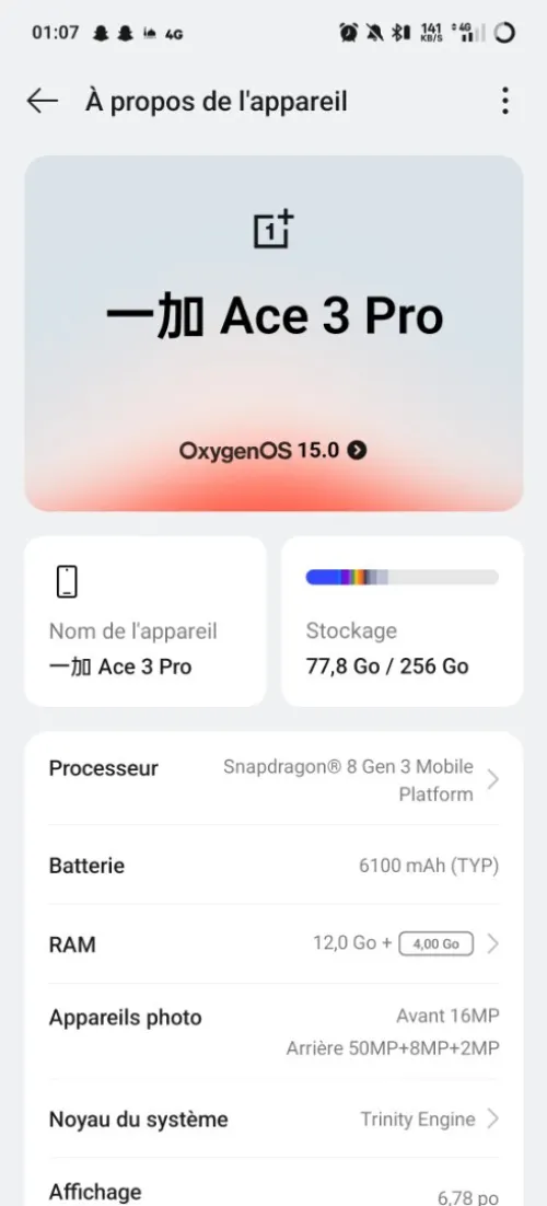 One plus Ace 3 pro