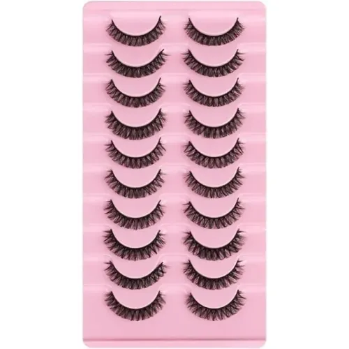 Eyelashes False Lashes Natural Look Transparent Band 10 Pairs