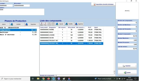 LOGICIEL DE GESTION PRODUCTION