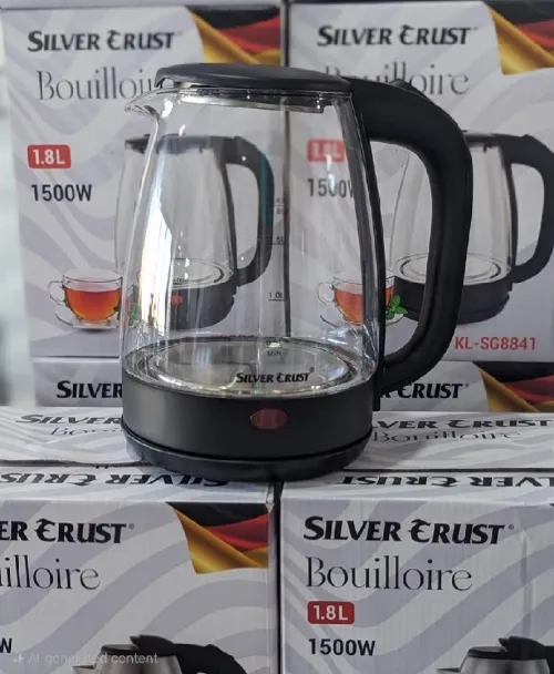 Bouilloire غلاية كهربائية 1.8 لتر Silver Crust زجاجية