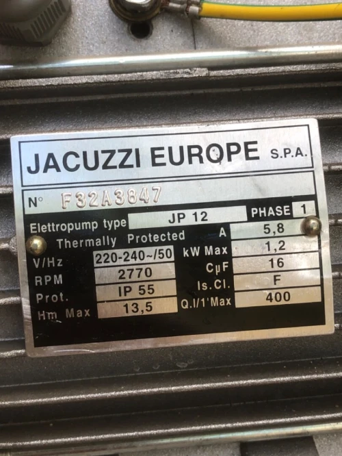 Pompe de circulation de jacuzzi Europe