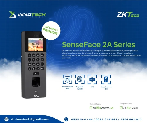 POINTEUSE CONTROLE D'ACCES ZKTECO SENSEFACE 2A 
