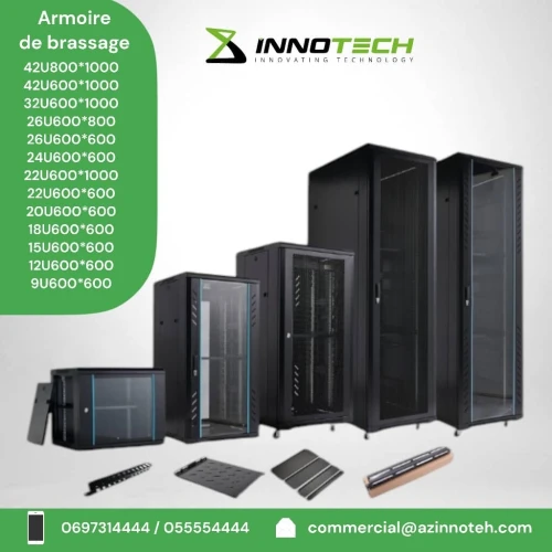  Armoire de brassage  42U 32U 24U 22U 20U 18U 15U 12U 9U 6U armoire réseau informatique
