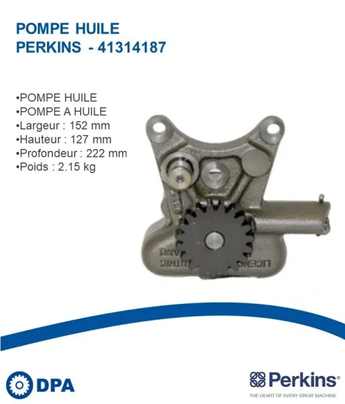 Pièces Perkins D'origine-pompe a huile
