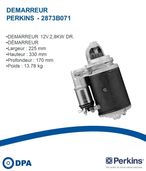 Pièces Perkins D'origine- Démarreur