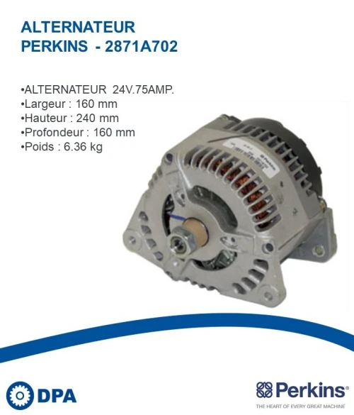 Pièces Perkins D'origine- Alternateur