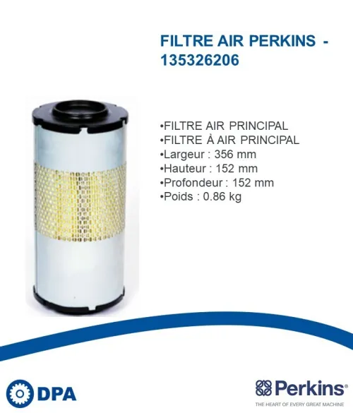 Pièces d'origine Perkins-Filtre à air