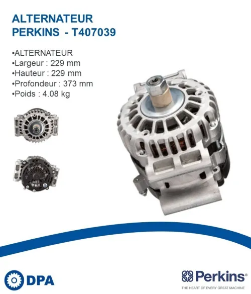 Pièces Perkins D'origine- Alternateur