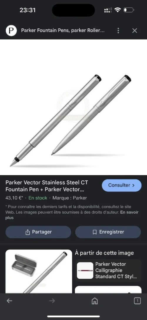 Stylo PARKER USA  COLLECTION VINTAGE INOXYDABLE 