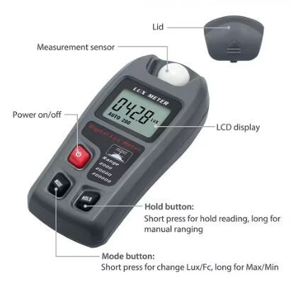 Luxmètre Professionnel 0 ~ 200,000 lux