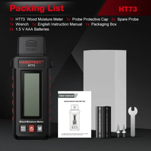HABOTEST HT73 Mesureur d'humidité Détecteur d'humidité pour bois