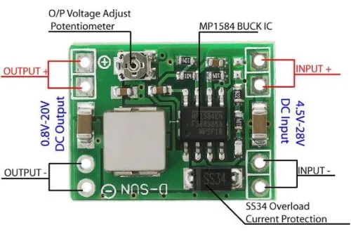 MP1584 module Régulateur de tension DC-DC 3A Step-Down abaisseur
