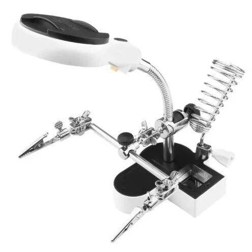 Loupe De Troisième Main MG16126AC2 6X  - Compartiment 3 Piles AA + Câble USB
