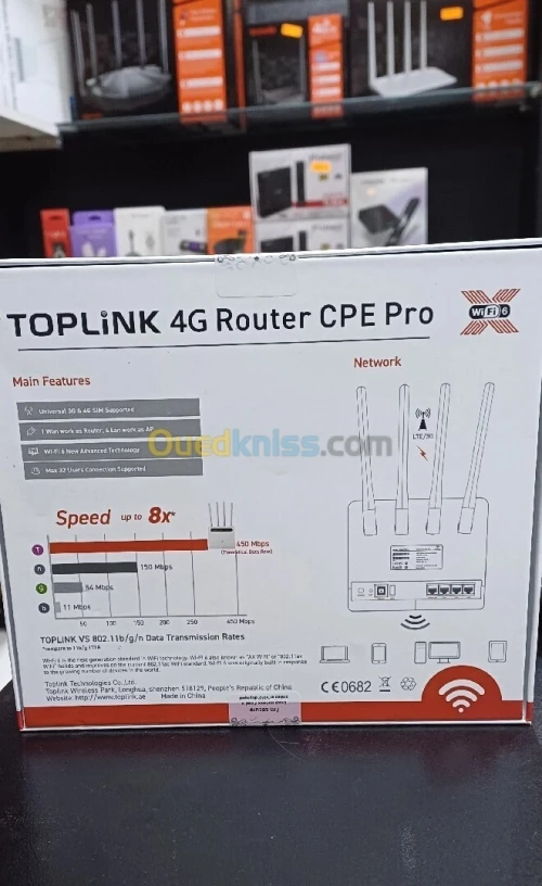 TOPLiNK MODEM 4G ET Router CPE Pro WiFi 6 ( MOBILIS/DJEZZY/OOREDOO )