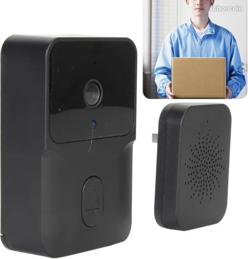 Sonnette vidéo sans fil avec caméra, interphone de sécurité, WiFi HD,