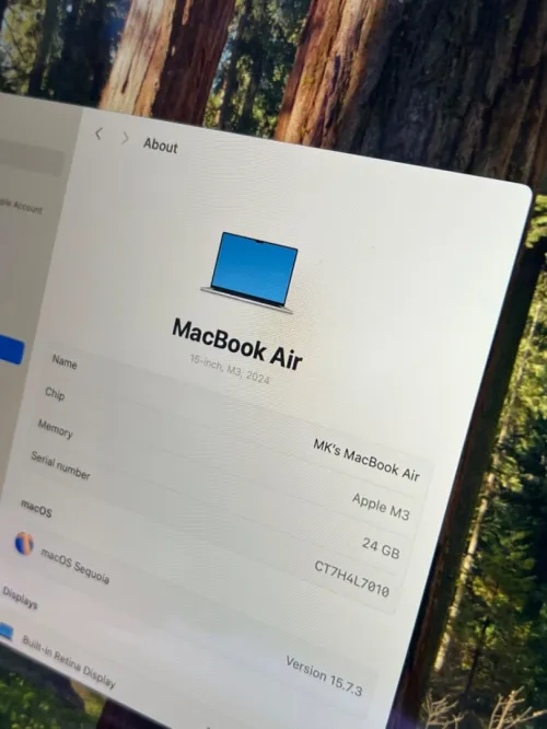 Mac book air m3. I5