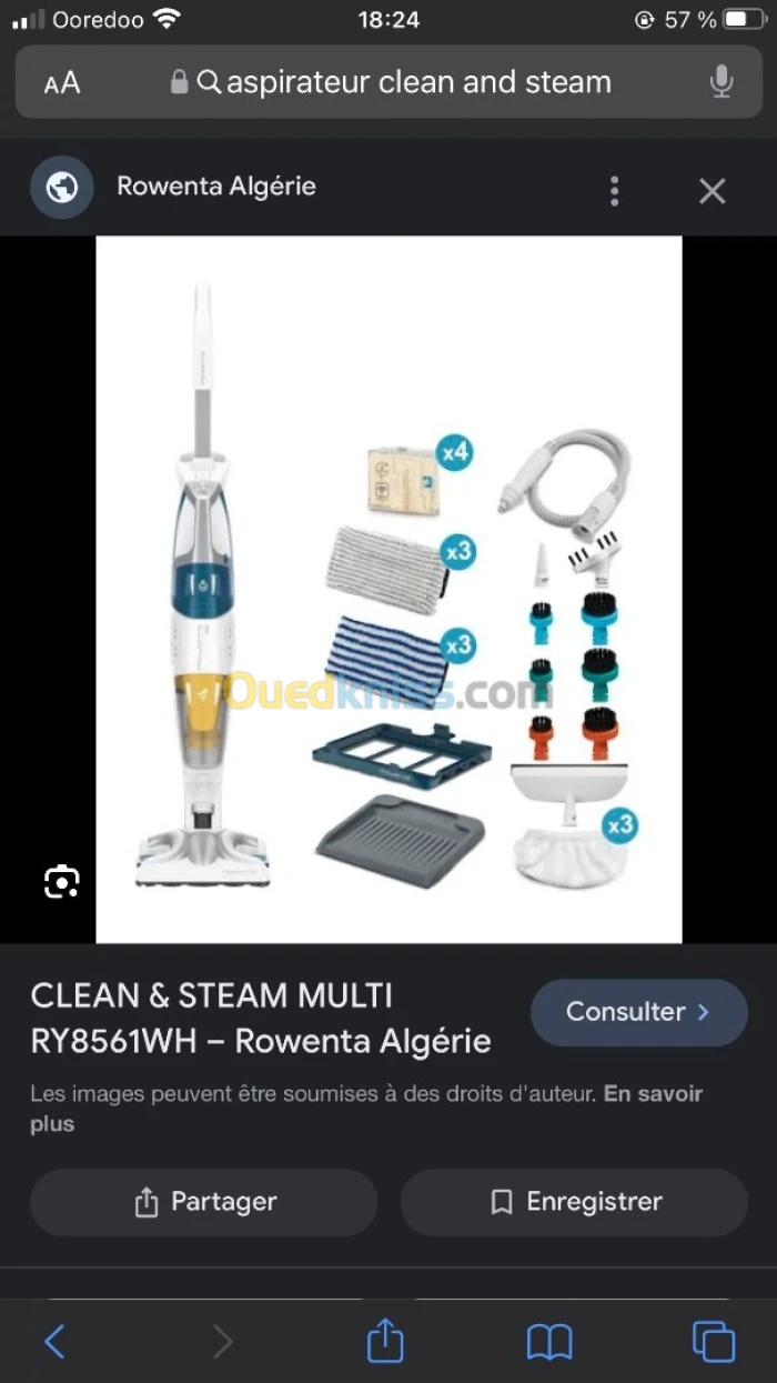 Aspirateur rowenta clean &steam