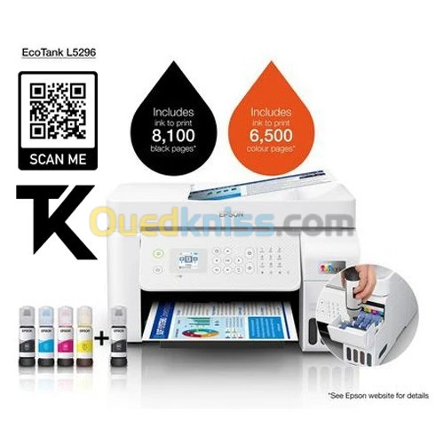 Epson EcoTank L5296 A4 Multifonction Imprimante À Réservoir D'encre Tout-En-Un Wi-Fi Direct 5296
