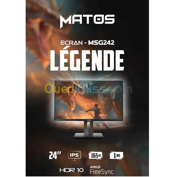 ECRAN MATOS MSG242 165HZ 1MS FHD IPS