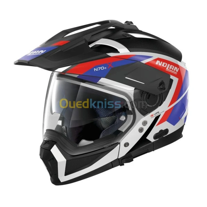 CASQUE NOLAN N70-2 X GRANDES ALPES N-COM N-COM 026 BLANC METAL-ROUGE-BLEU. "Original"