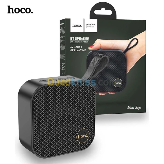 Haut parleur sans-fil Bluetooth 5.2 AUX USB TF Radio FM HOCO HC22 pour smartphone, PC, Android -Noir