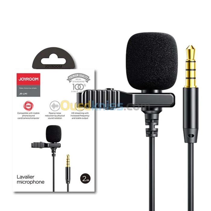 Microphone Cravate Lavalier Filaire Joyroom JR-LM1 2m