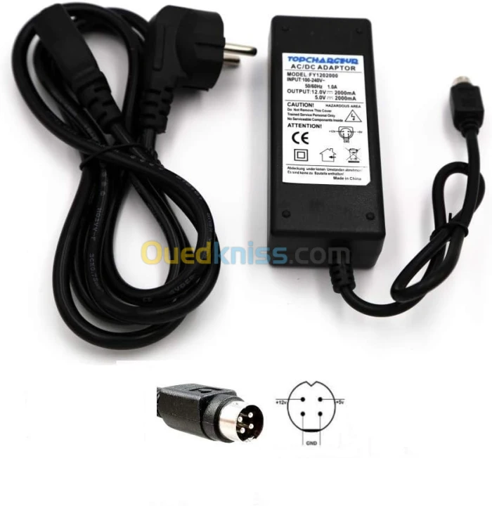 CHARGEUR 12V / 3.8A 4PIN ROND A080