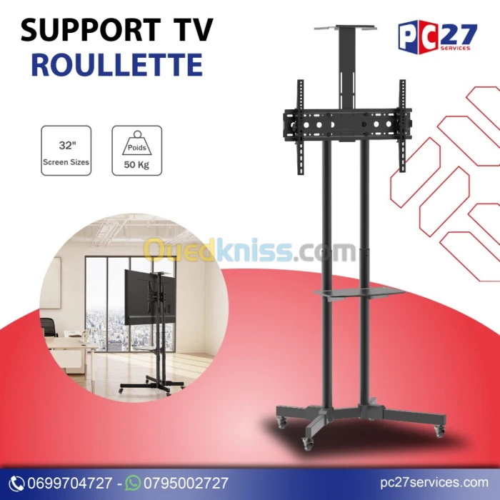 SUPPORT TV MOBILE A ROULLETTE [ CT-FTVS-T109TK ] // REF:3162