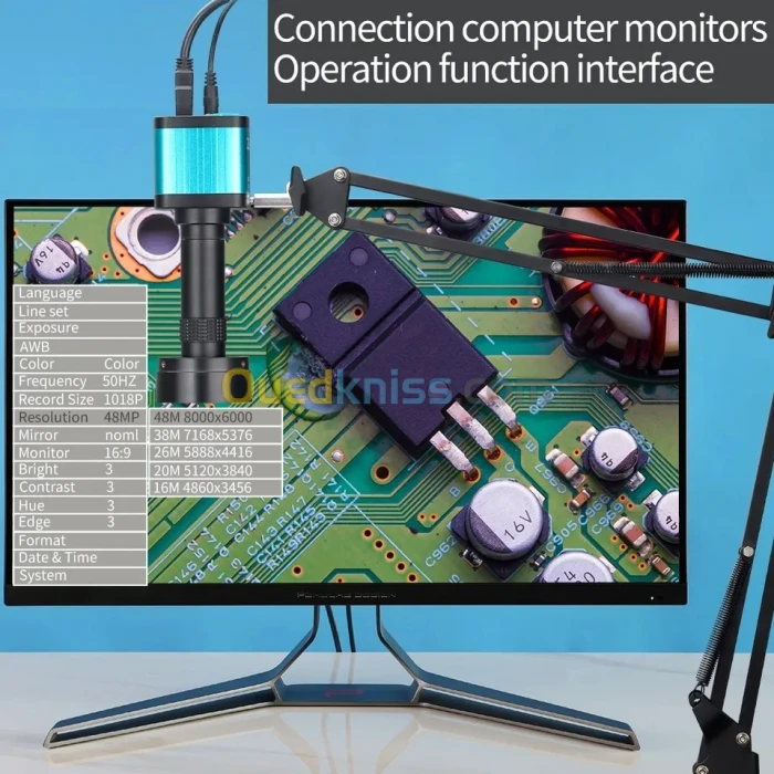 48mp 4K 1080P HDMI USB Microscope vidéo industriel camera