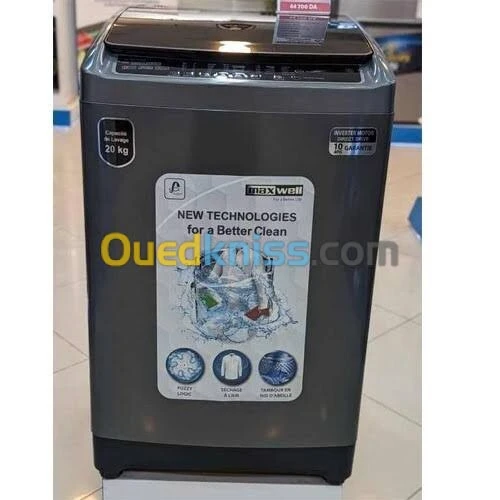 Promotion machine a laver maxwell 20kg top grise ouverture par le haut