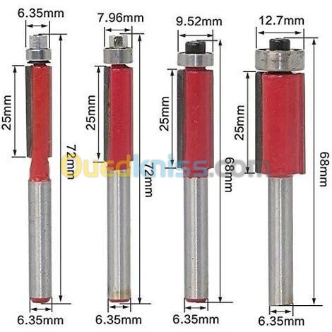 1/4 inch Outils de Fraisage de Menuiserie