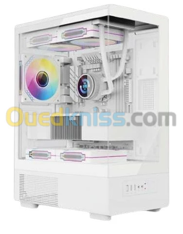 VORTEX DOMINATE - BOITIER MOYEN TOUR ATX - VERRE TREMPÉ - 360mm - 4 FANS ARGB - AIRFLOW - WHITE