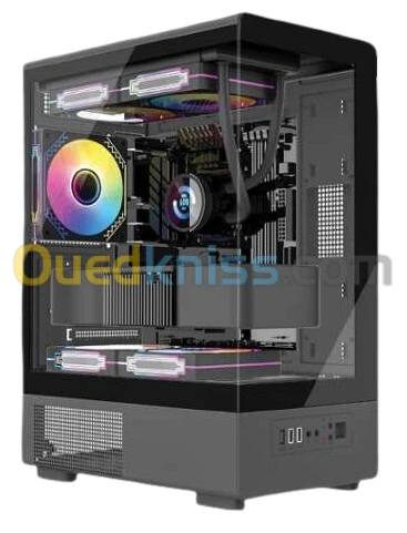 VORTEX DOMINATE - BOITIER MOYEN TOUR ATX - VERRE TREMPÉ - 360 mm - 4 FANS ARGB - AIRFLOW - BLACK