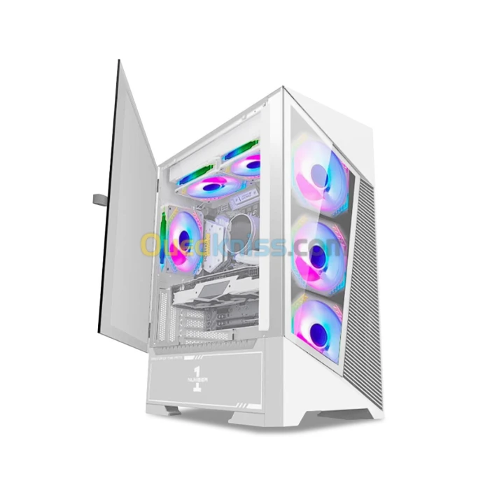 VORTEX TITAN - BOITIER MOYEN TOUR ATX - VERRE TREMPÉ - 360 mm - 4 FAN ARGB - AIRFLOW - WHITE